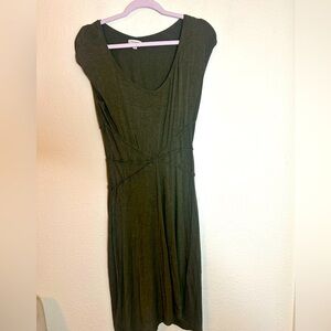Max Studio Womens Dress  khaki green Short Sleeve Knit Casual  Dress XL